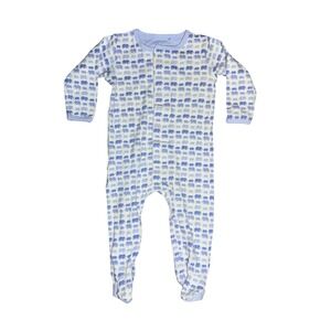 Magnetic Me Footie Pajamas Baby 6-9M Blue Elephant Organic Cotton Long Sleeve